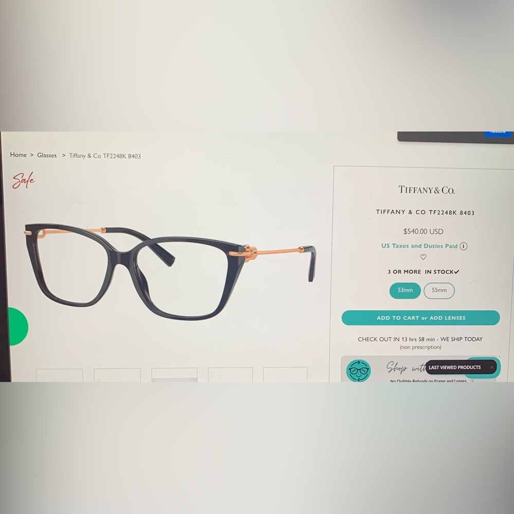 New Tiffany&Co Eyeglasses